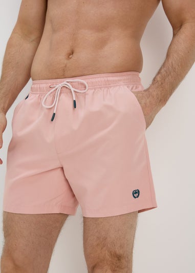 Pink Embroidered Swim Shorts