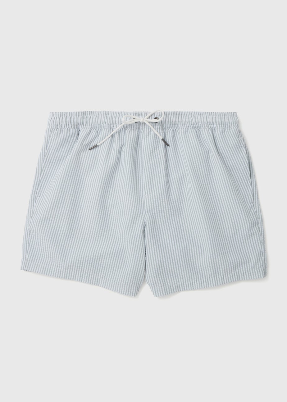 Sage Stripe Seersucker Swim Shorts