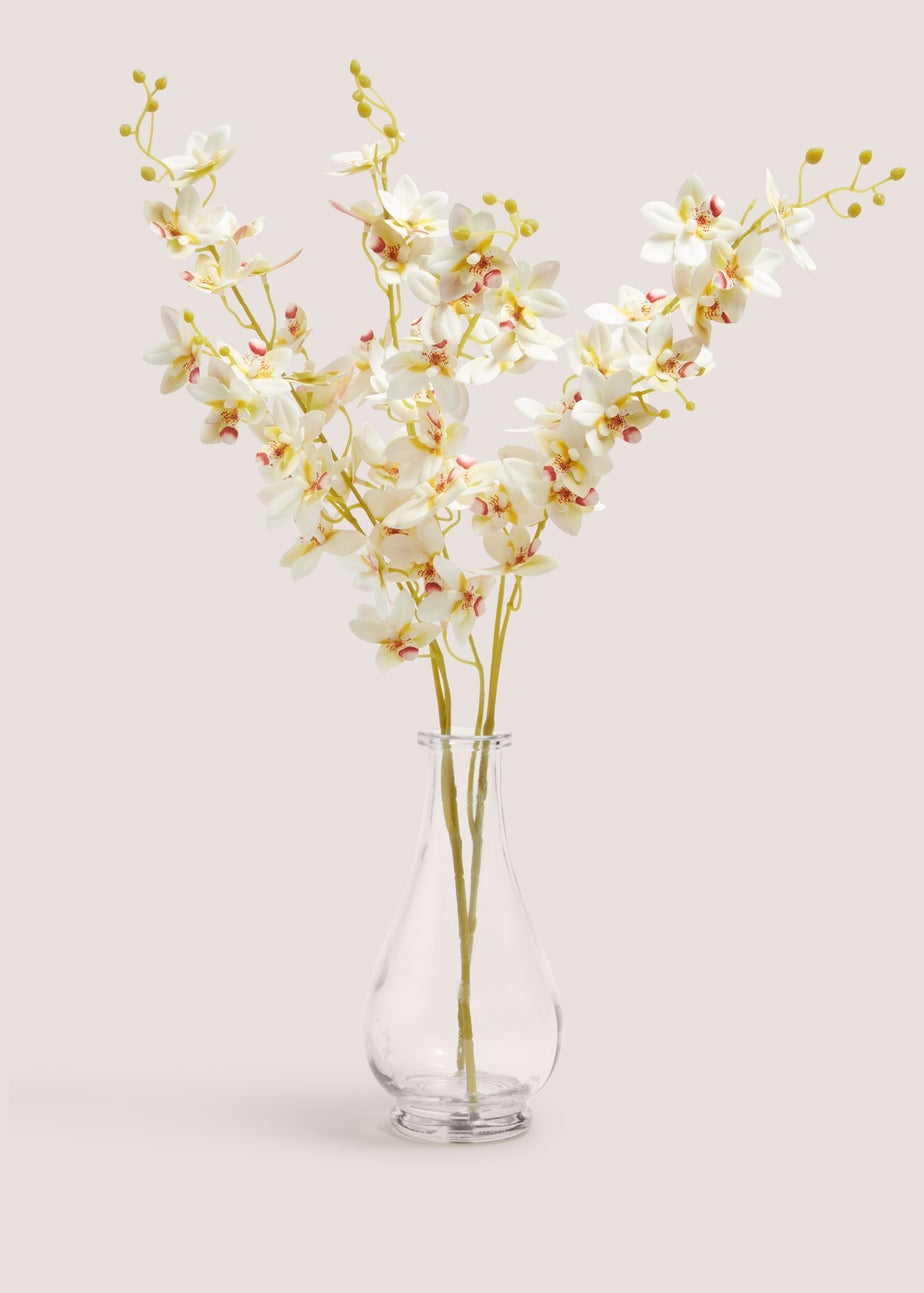 Pink Faux Floral In Glass Vase (58cm x 34cm x 13cm)