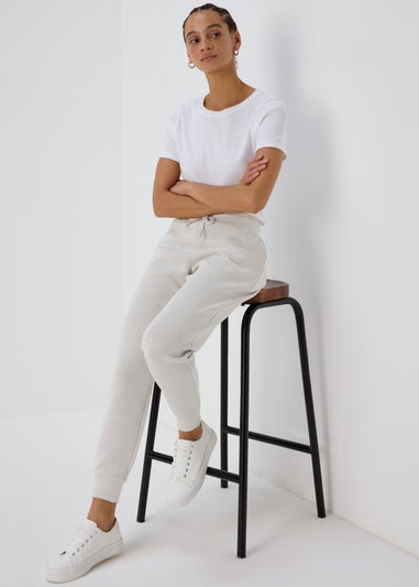 Oatmeal Quilted Joggers