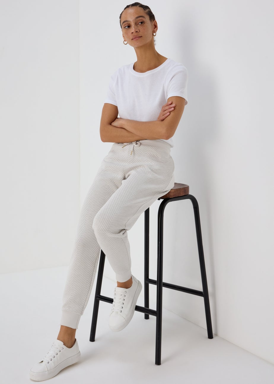 Oatmeal Quilted Joggers