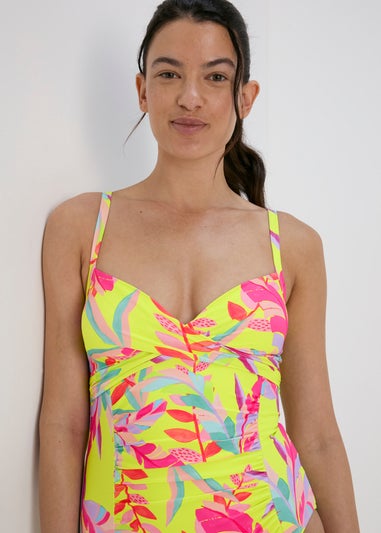 Multicolour Leaf Print Shapewear Swimsuit