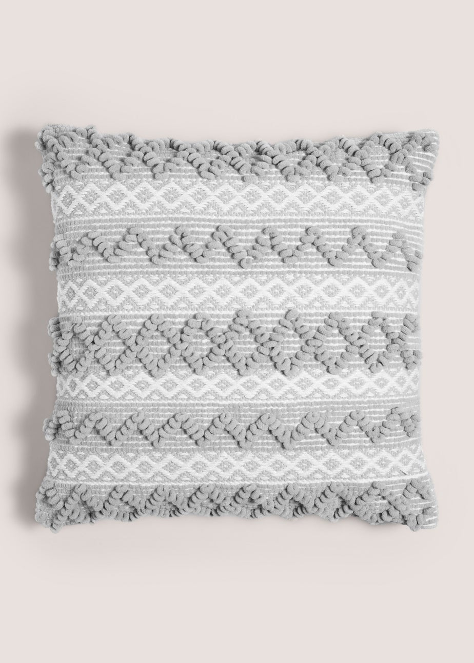 Grey Chenille Bobble XL Cushion (55cm x 55cm)