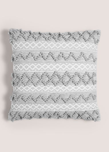 Grey Chenille Bobble XL Cushion (55cm x 55cm)