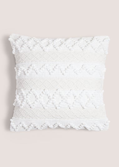 Cream Chenille Bobble Cushion (43cm x 43cm)
