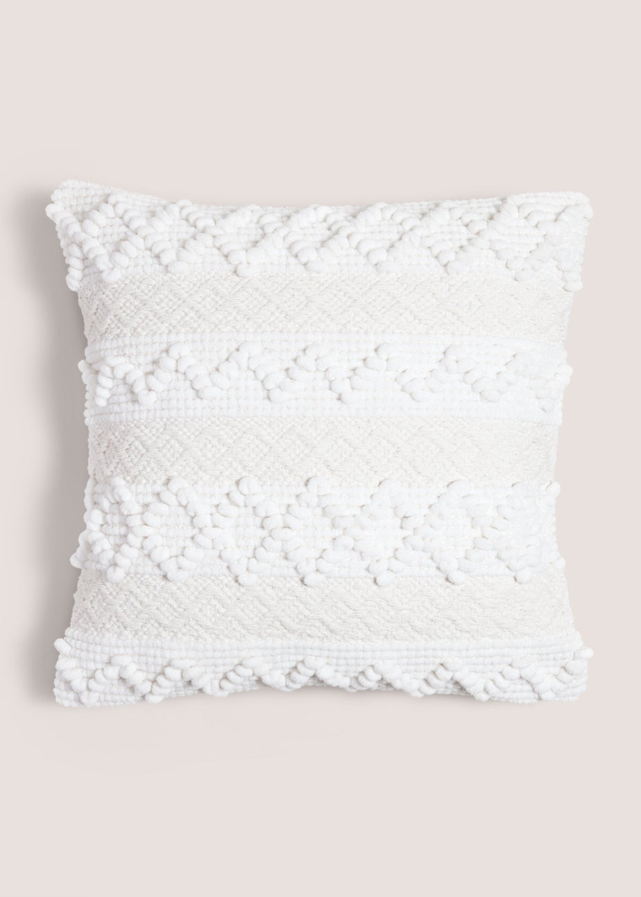 Cream Chenille Bobble Cushion (43cm x 43cm)