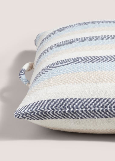 Indigo Stripe Woven Floor Cushion (70cm x 70cm)
