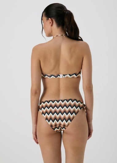 Mocha Chevron Twist Bikini Bottom