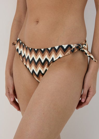 Mocha Chevron Twist Bikini Bottom