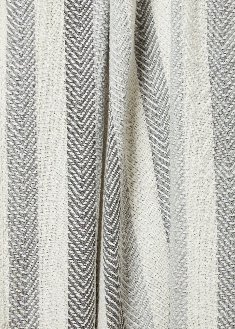 Grey Stripe Woven Throw (125cm x 150cm)