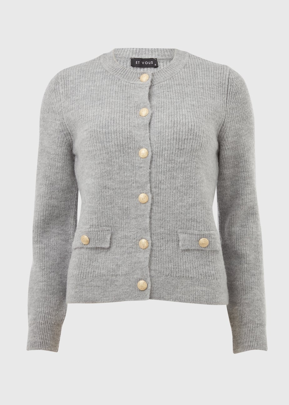 Et Vous Grey Button Up Cardigan