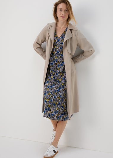 Multicolour Ditsy Viscose Midi Dress