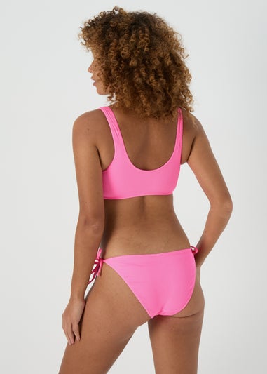 Pink Textured Crop Top