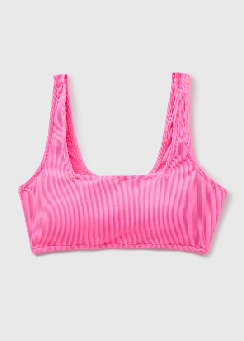 Pink Textured Crop Top