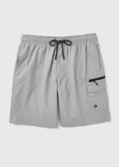Grey Cargo Swim Shorts