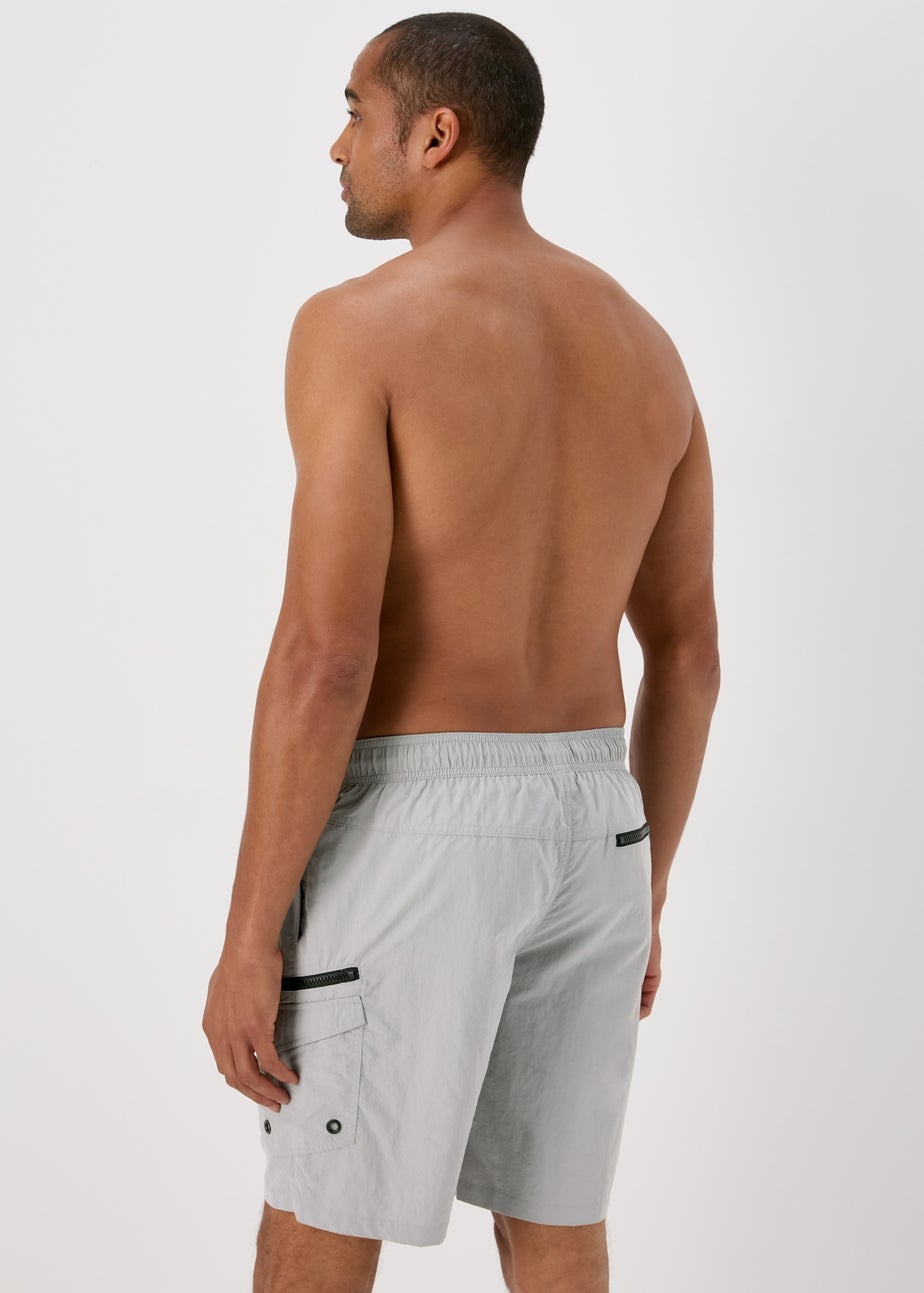 Grey Cargo Swim Shorts