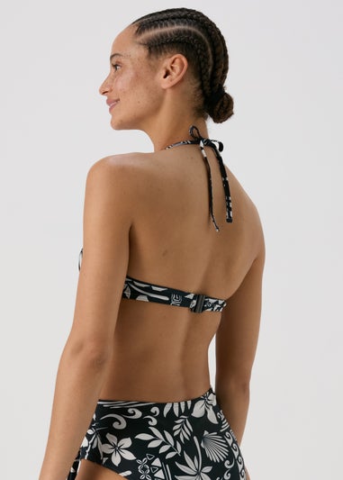 Black & Cream Tile Print Underwire Bikini Top