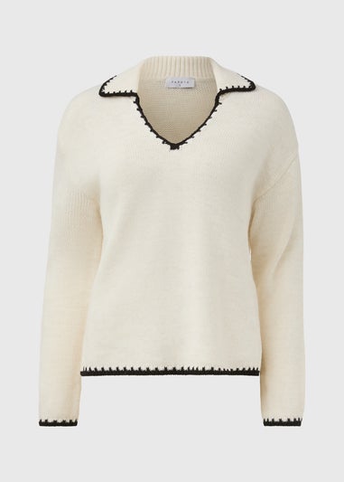 Beige Over Stitch Jumper