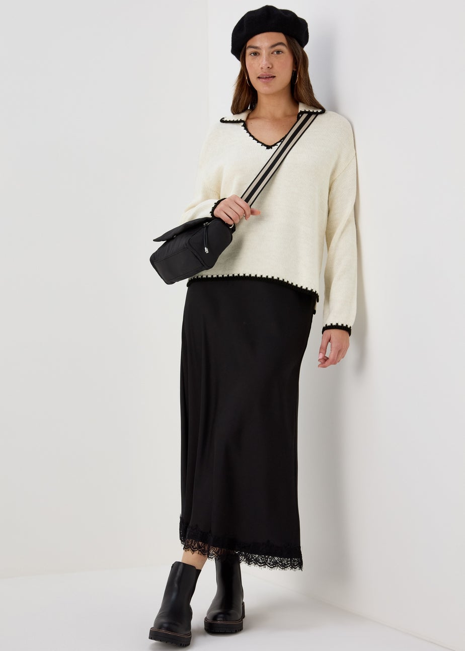 Beige Over Stitch Jumper