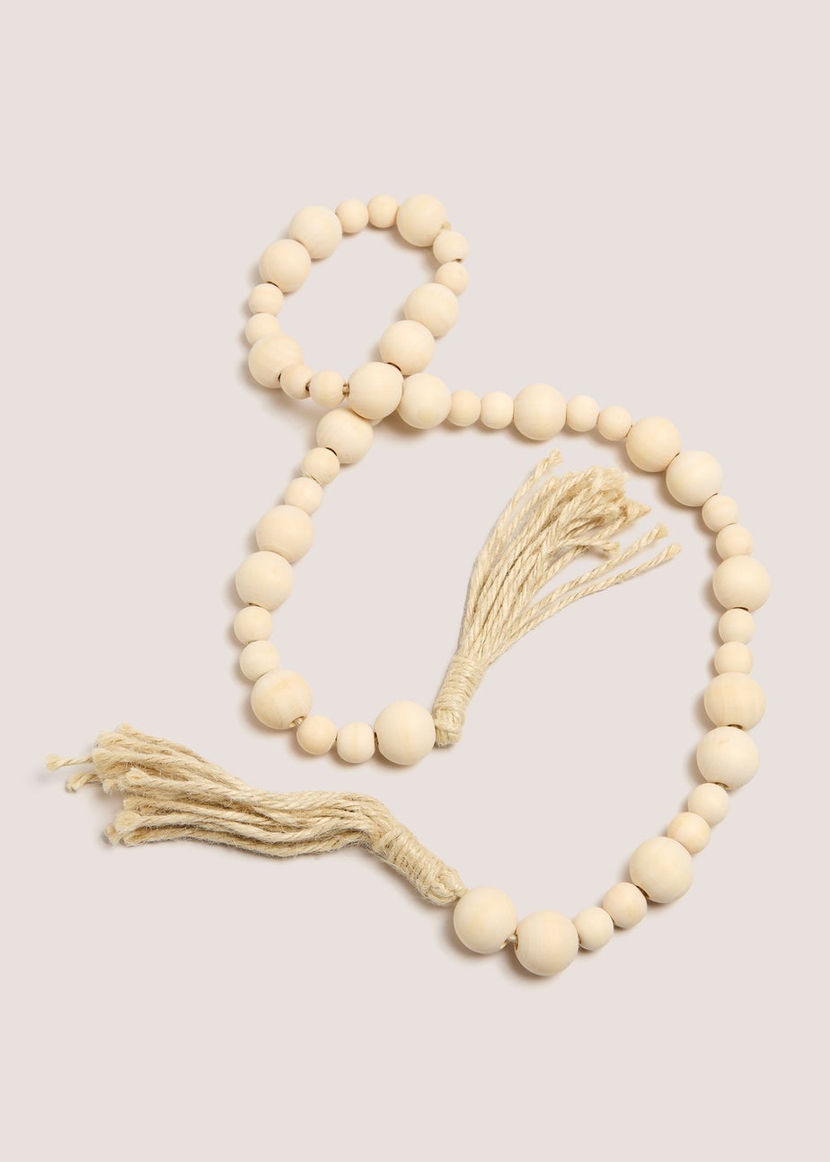 Natural Artisan Beaded Tassel Garland (15cm x 12cm x 12cm)