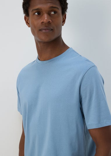 3 Pack Navy Blue & White Plain T-Shirt