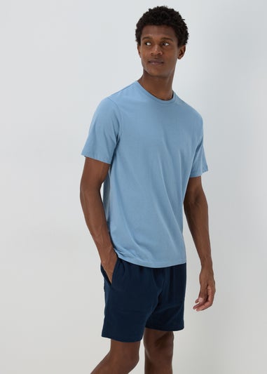 3 Pack Navy Blue & White Plain T-Shirt