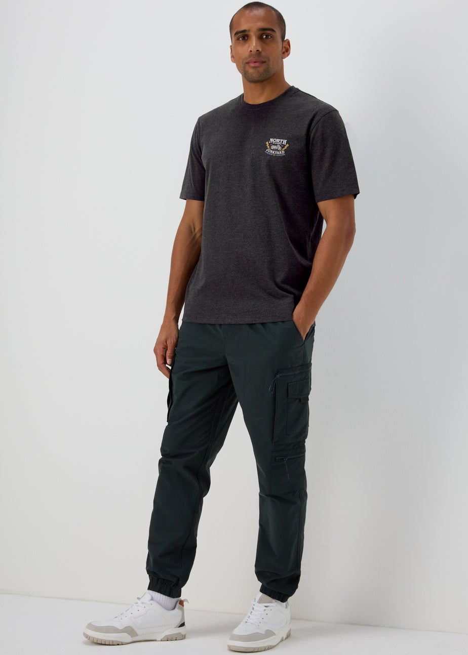 3 Pack Ecru/Tan/Charcoal Motorbike Print T-Shirts