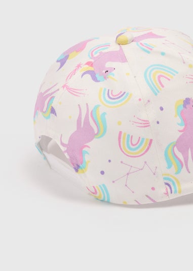 Kids Multicolour Unicorn Print Cap (3-10yrs)