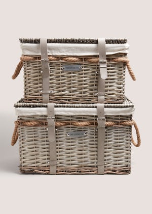 2 Piece Split Willow Basket Set