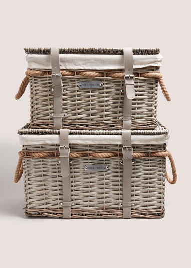 2 Piece Split Willow Basket Set