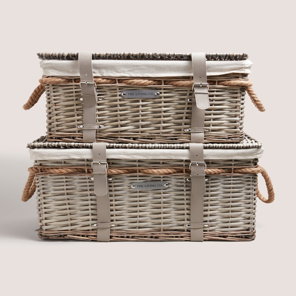 2 Piece Split Willow Basket Set