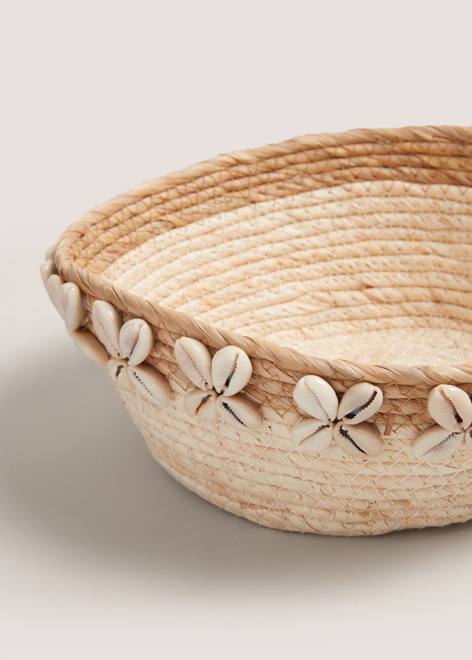Natural Woven Shell Basket (10cm x 25cm x 25cm)