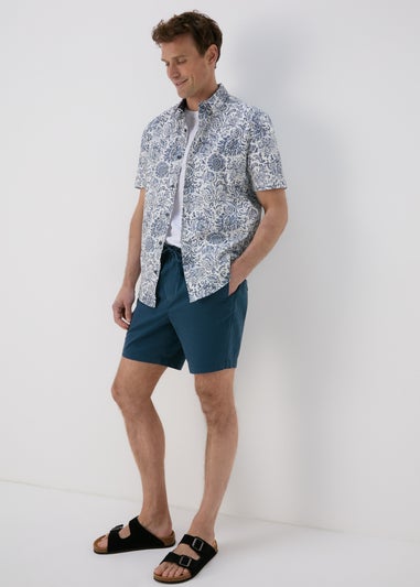 White Floral Vine Print Shirt