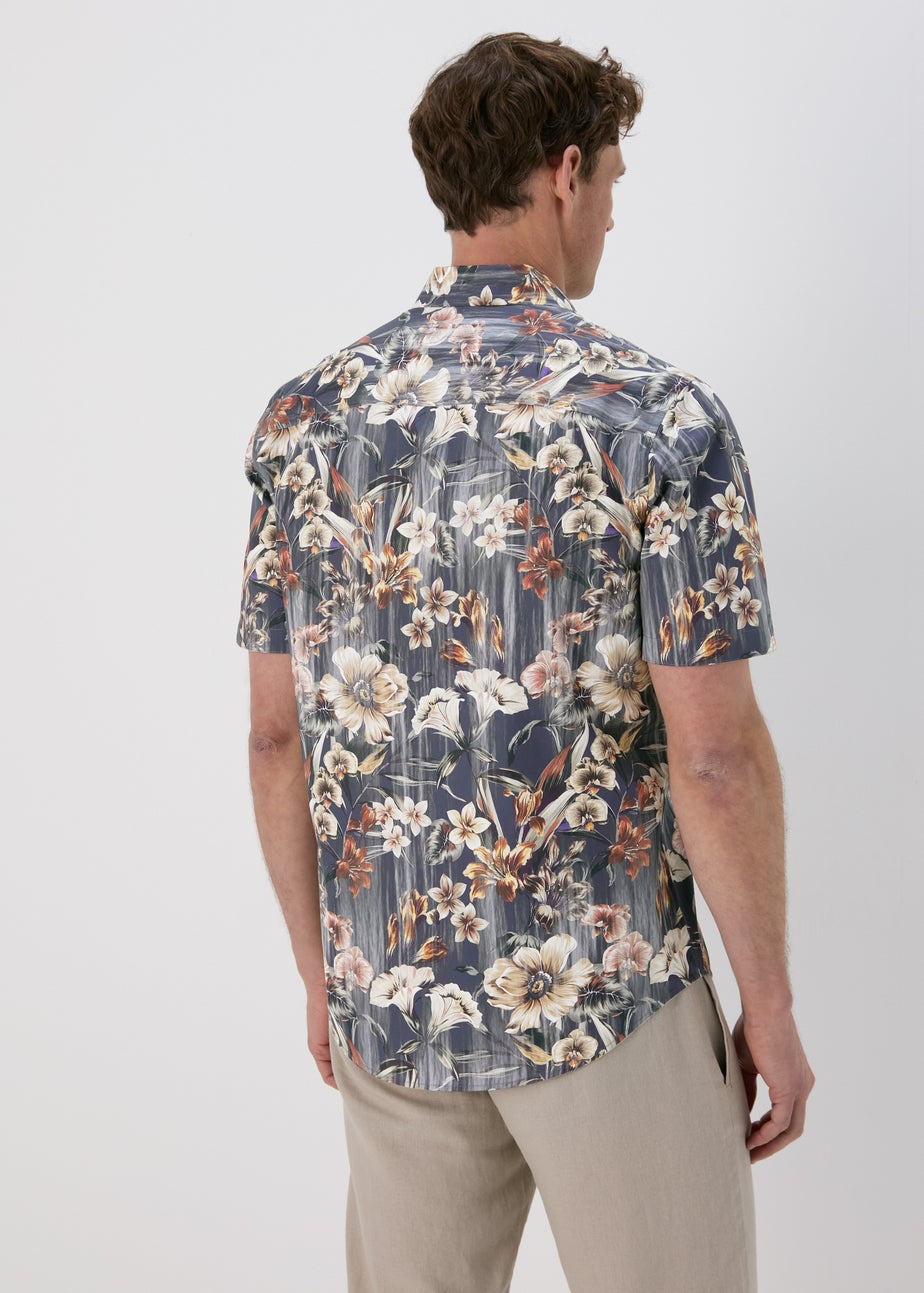 Teal Floral Smart Shirt