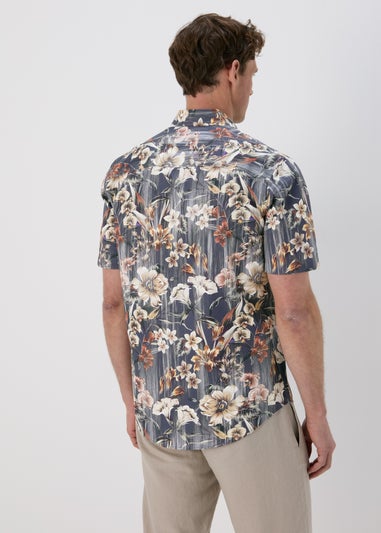 Teal Floral Smart Shirt