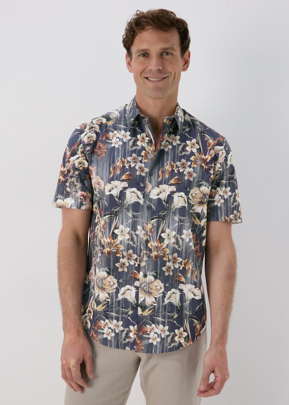 Teal Floral Smart Shirt