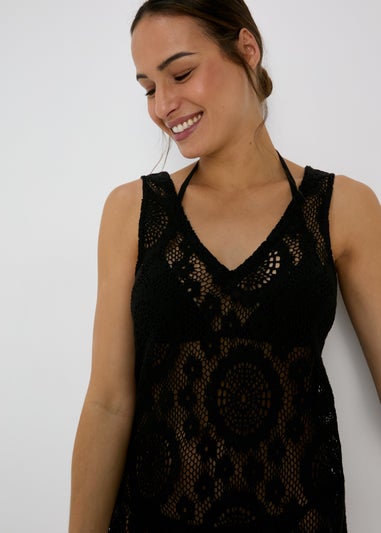 Black Short Crochet Dress