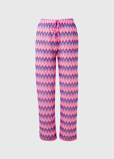 Pink Wide Leg Beach Trousers