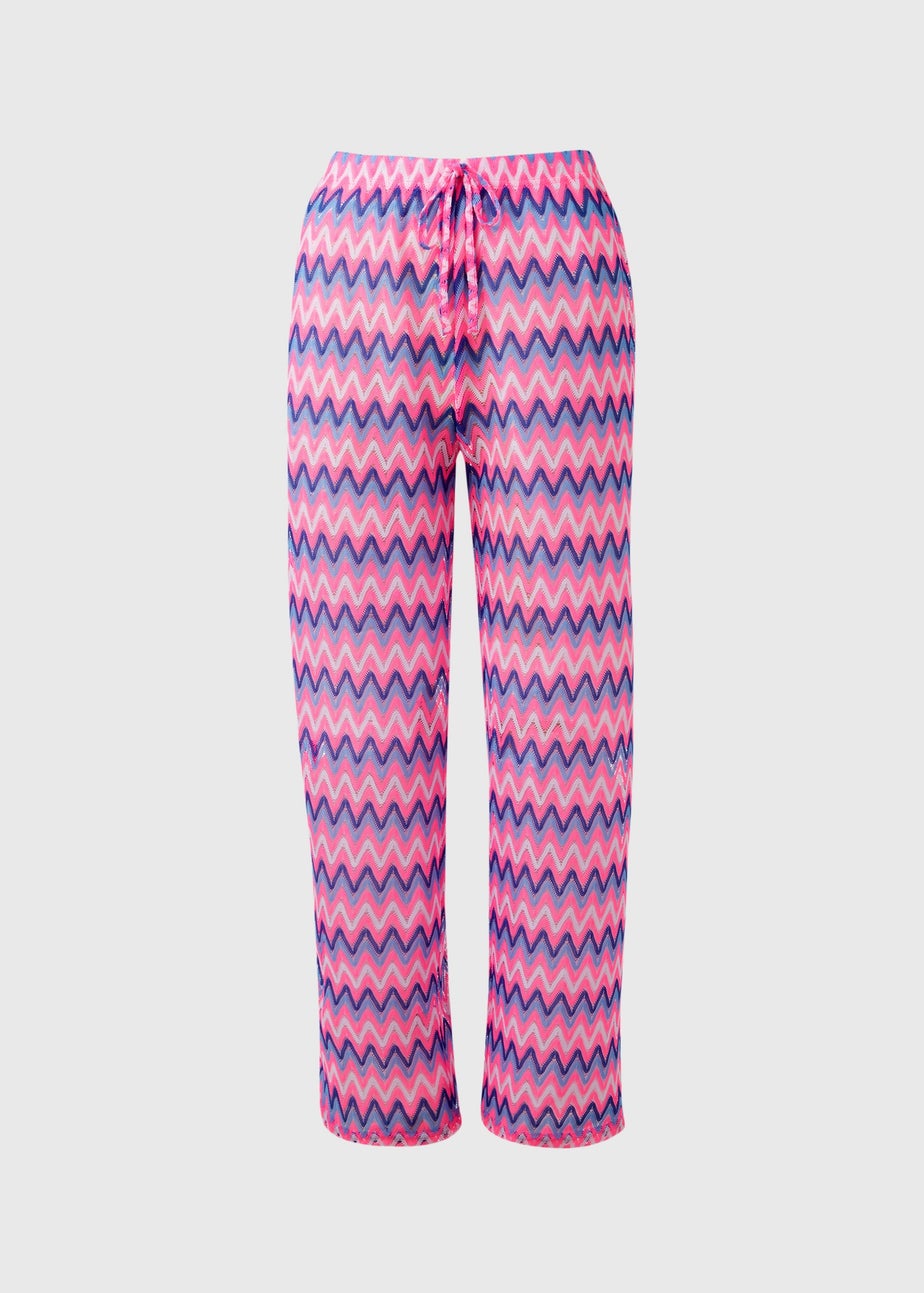 Pink Wide Leg Beach Trousers