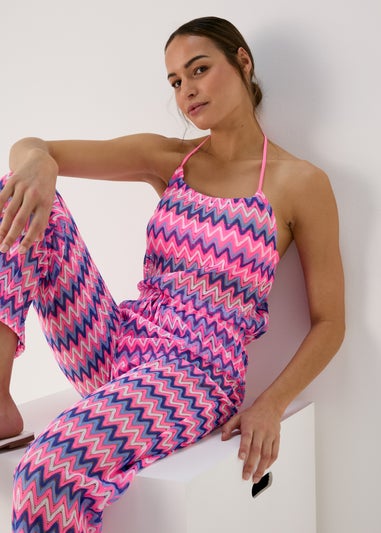 Pink Wide Leg Beach Trousers