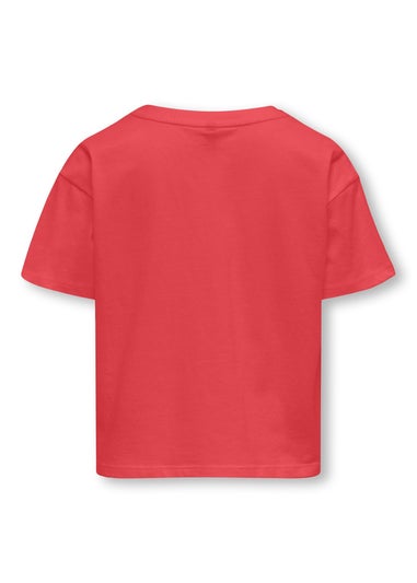 ONLY Girls Red Maken Life Crop Top (5-14yrs)