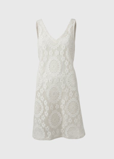 Cream Short Crochet Dress