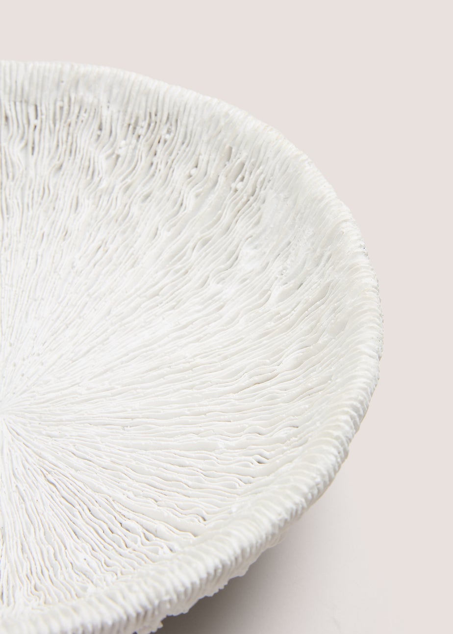 White Embossed Decorative Bowl (75cm x 25cm x 25cm)