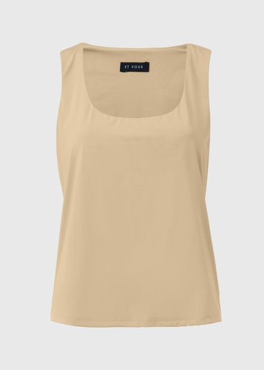 Et Vous Beige Vest Top