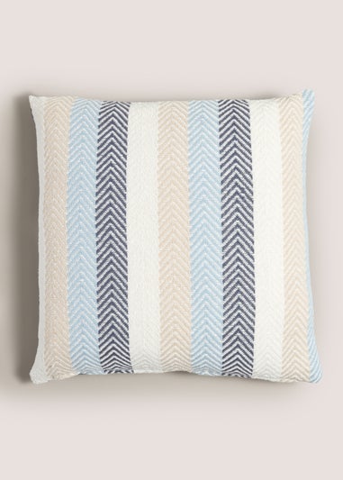 Indigo Stripe Woven Cushion (43cm x 43cm)