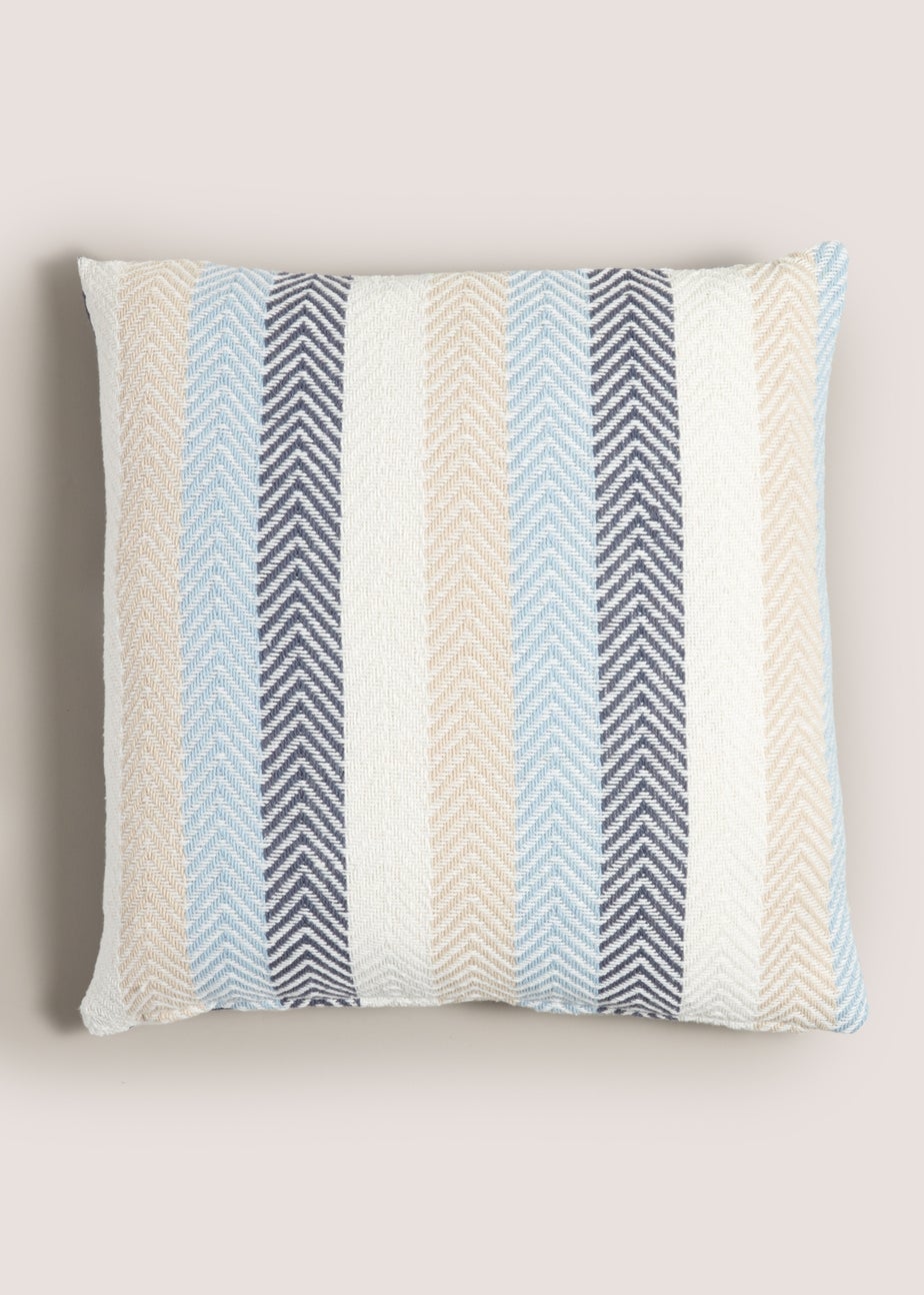 Indigo Stripe Woven Cushion (43cm x 43cm)