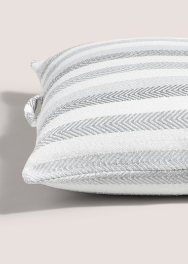 Grey Stripe Woven Floor Cushion (70cm x 70cm)
