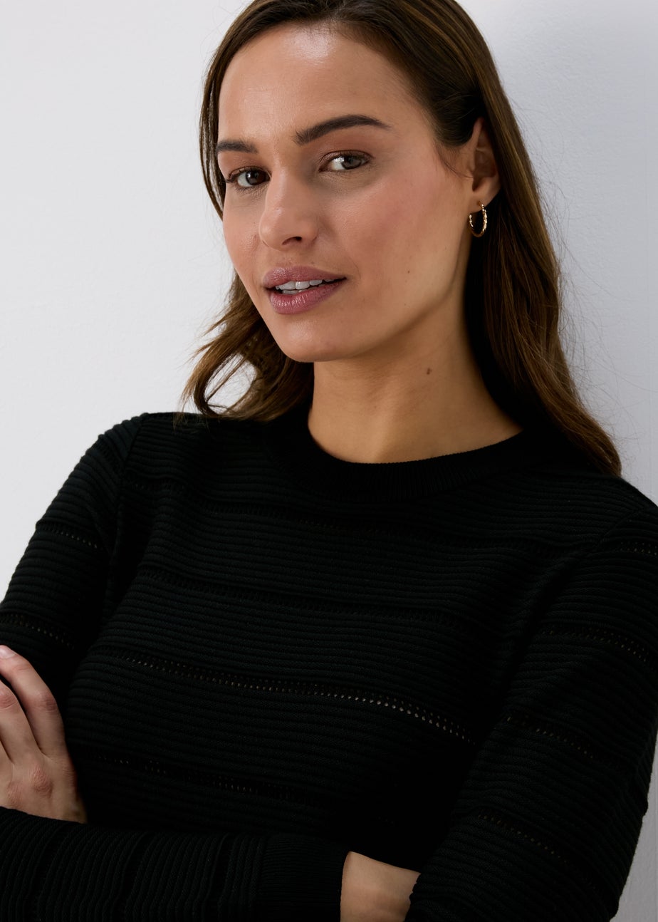 Et Vous Black Pointelle Knit Jumper