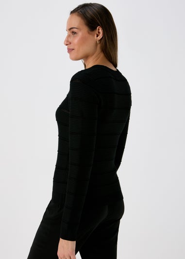 Et Vous Black Pointelle Knit Jumper