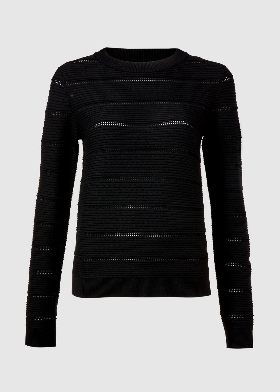 Et Vous Black Pointelle Knit Jumper